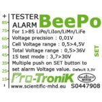 Accessoire pour Accu LIPO, BeePo, testeur d'accus Li-Po 8S + alarme